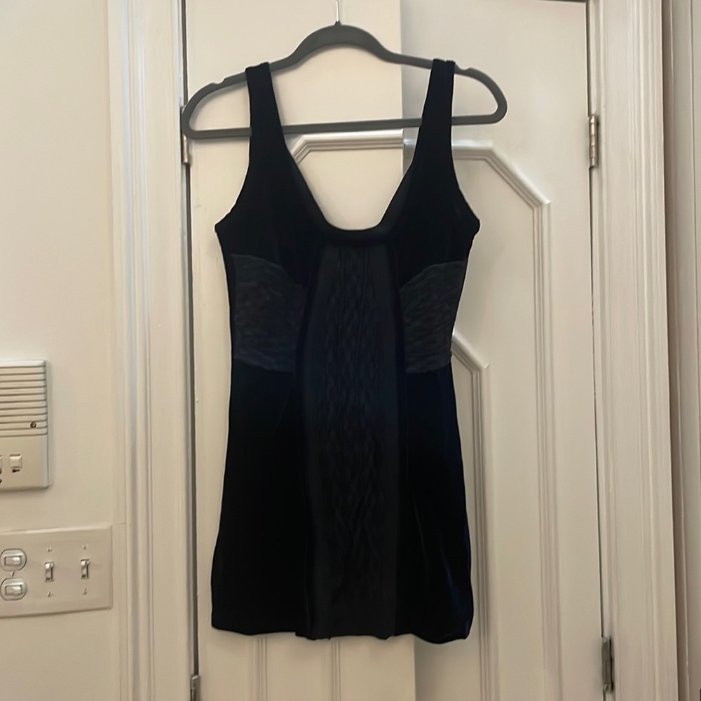 Vintage Free People Navy Velvet Mini Dress